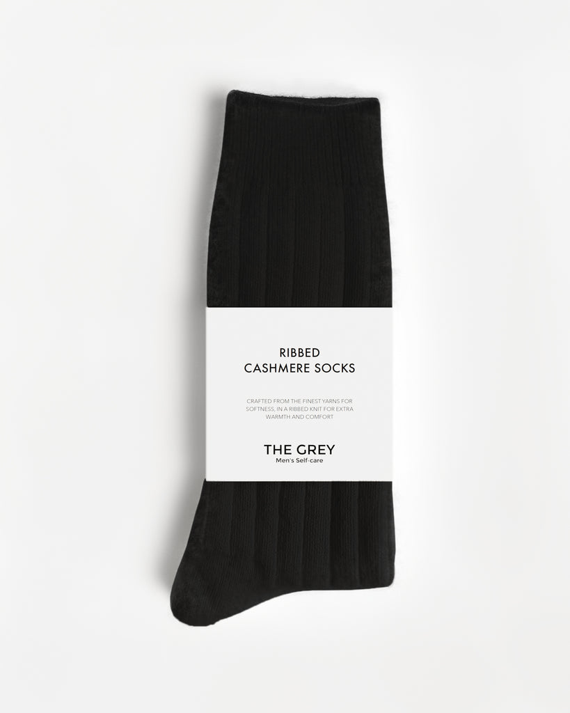 Ribbed Cashmere Socks - Black