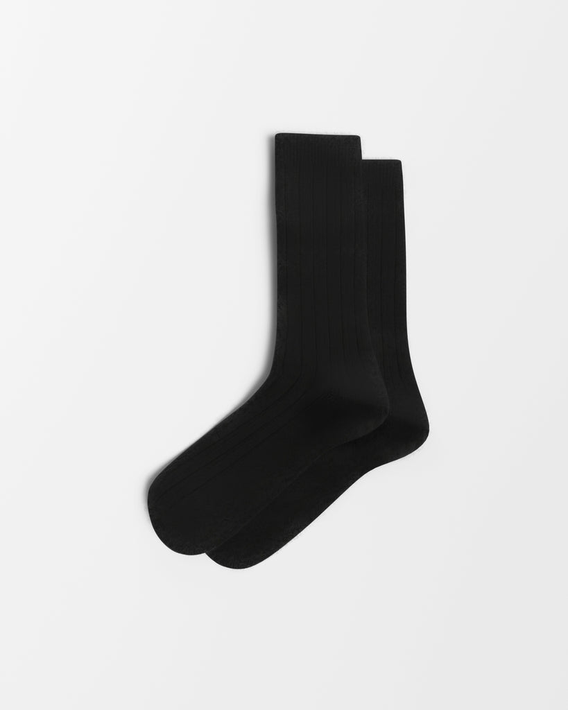 Ribbed Cashmere Socks - Black