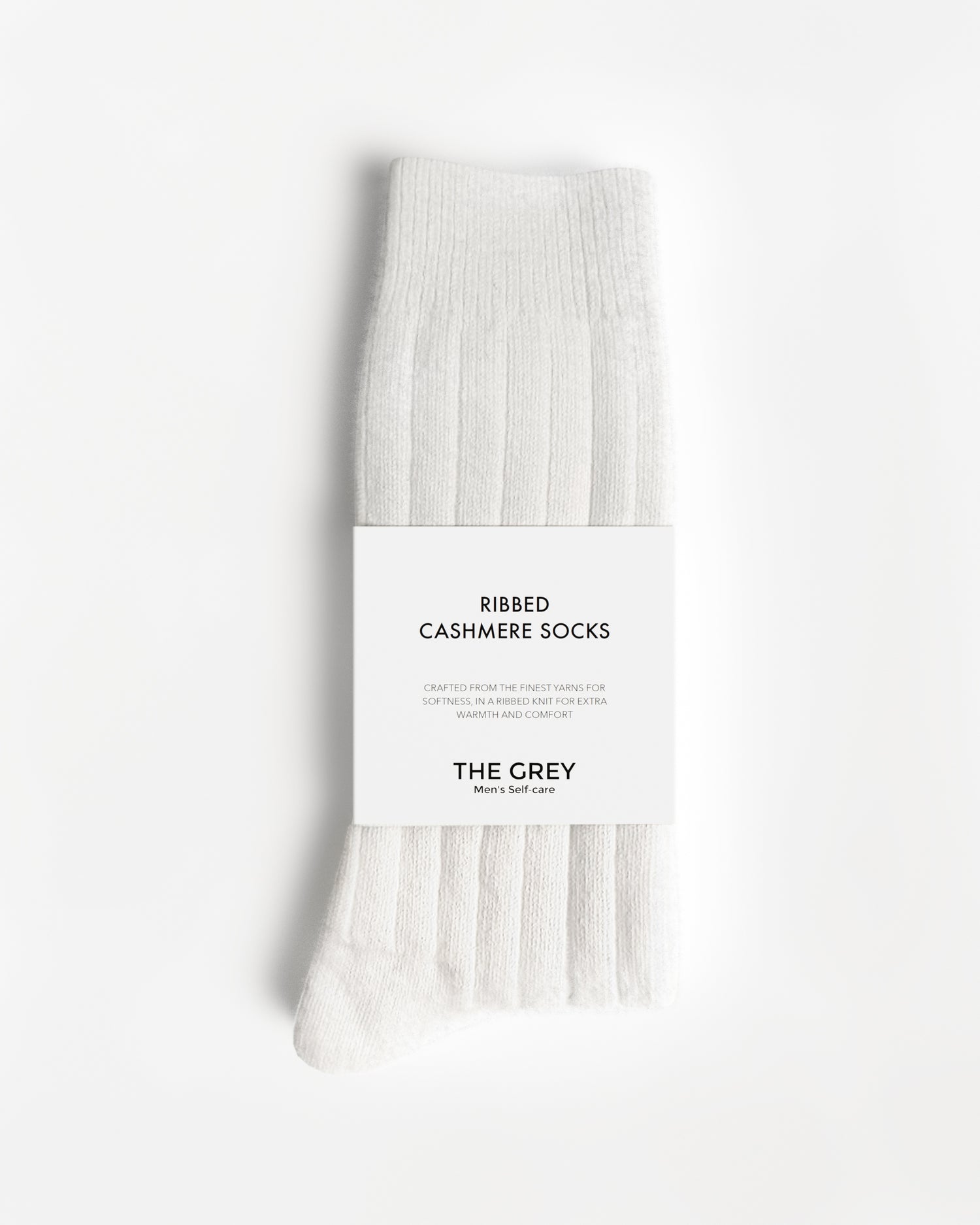 Ribbed Cashmere Socks - Off White
