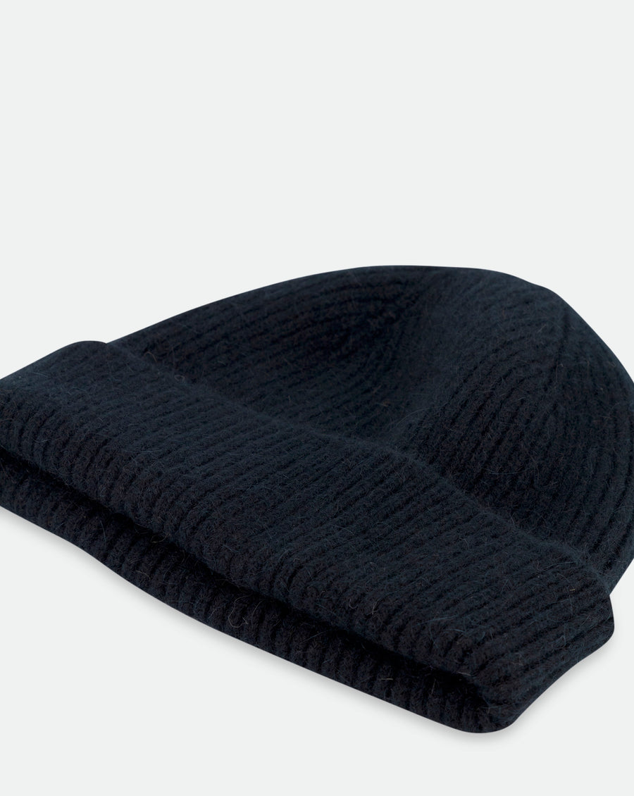 The Grey Woolen Beanie - Black