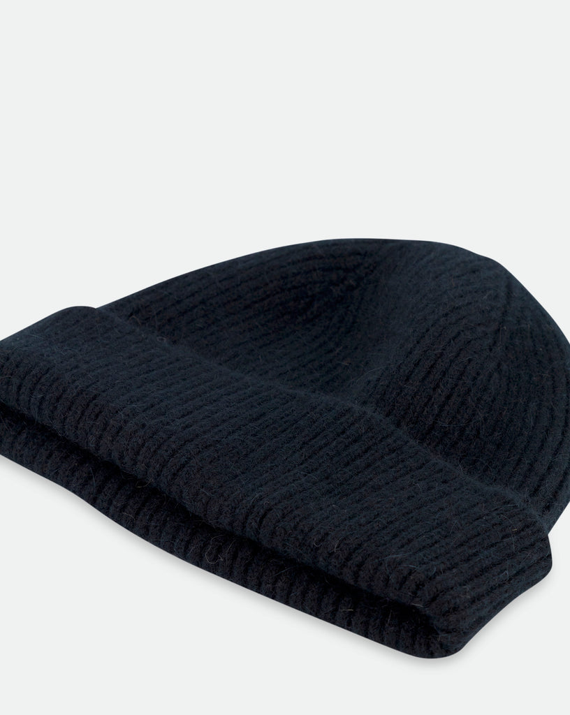The Grey Woolen Beanie - Black