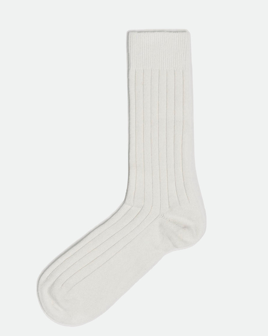 Ribbed Cashmere Socks - Off White