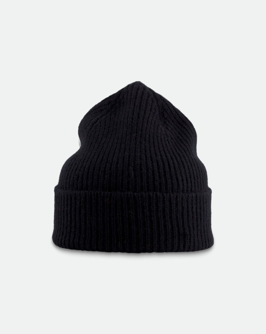 The Grey Woolen Beanie - Black